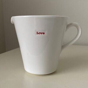 KEITH BRYMER JONES Word Range Red LOVE Creamer Jug Pitcher White